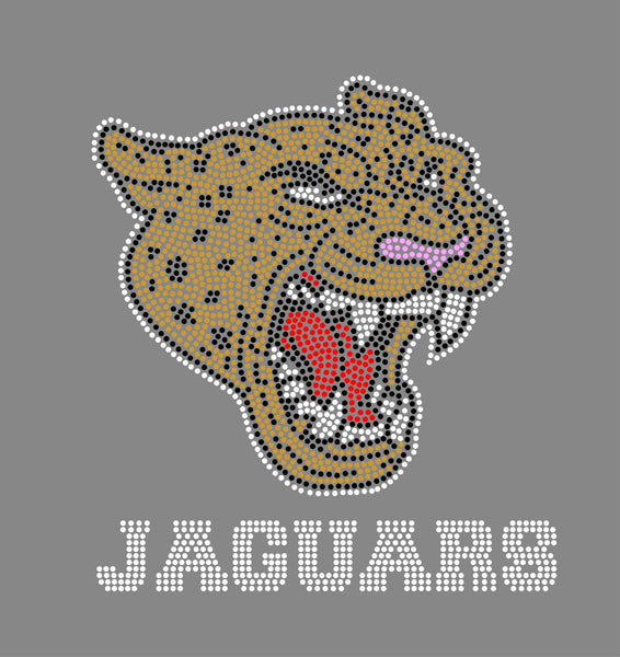 JAGUARS MASCOT & LABEL Rhinestone Download File