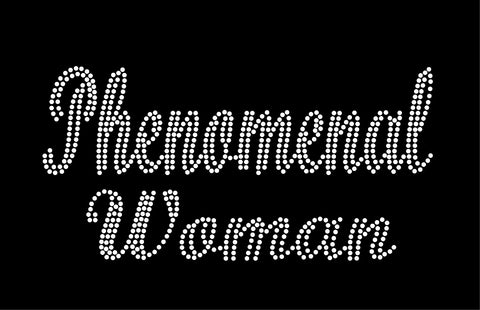 PHENOMENAL WOMAN Pre-cut Rhinestone Template