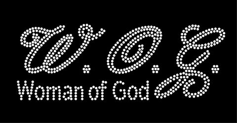 WOMAN OF GOD Pre-cut Rhinestone Template