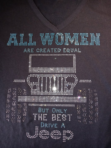 JEEP ALL WOMEN Rhinestone T- Shirt