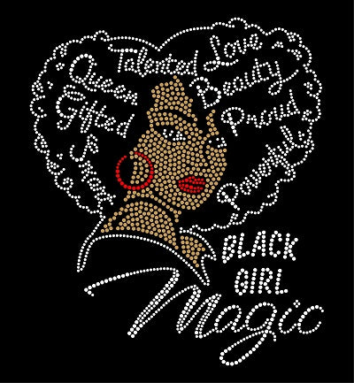 BLACK GIRL MAGIC #1 Rhinestone T-SHIRT