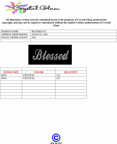 BLESSED #2 Rhinestone Download File