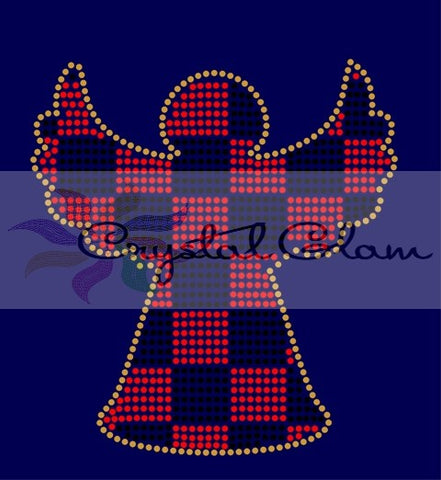 Buffalo Plaid CHRISTMAS ANGEL #1 Rhinestone Digital Download