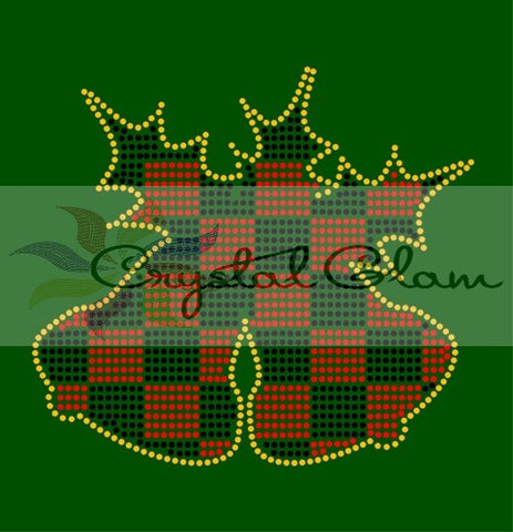 Buffalo Plaid CHRISTMAS BELL #1 Rhinestone Digital Download