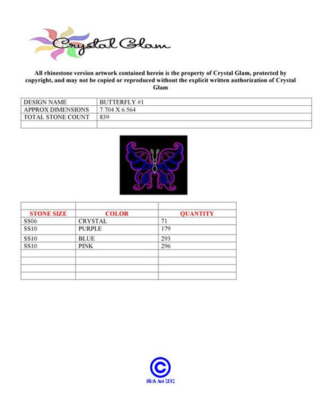 COLORFUL BUTTERFLY#1 RHINESTONE Download File