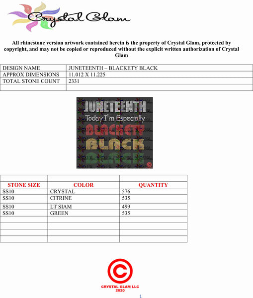 JUNETEENTH BLACKETY BLACK Rhinestone Download File