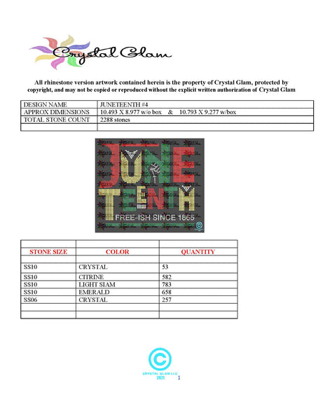 JUNETEENTH #4 Rhinestone Download File