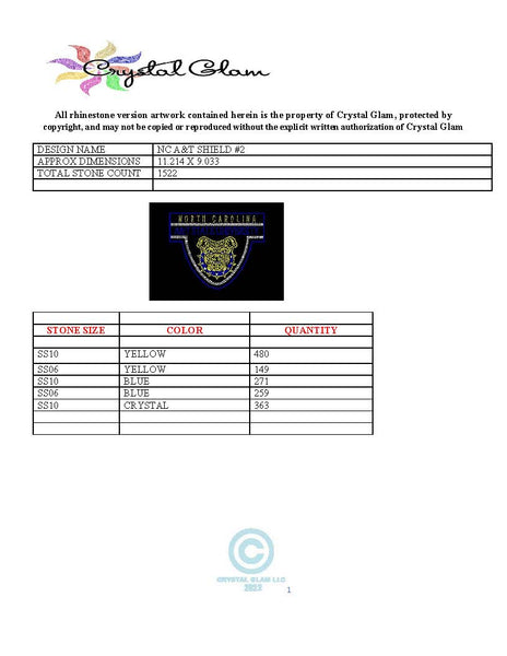 NC A&T SHIELD #2 Rhinestone Download File