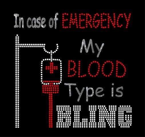 Blood Type Bling Mixed Media Rhinestone and HTV Digital Download