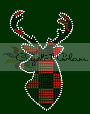 BUFFALO PLAID DEER #1 Rhinestone Download File