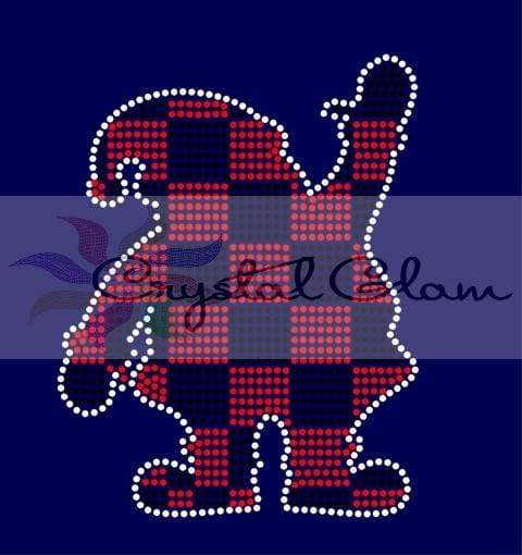 Buffalo Plaid Santa Rhinestone Digital Download