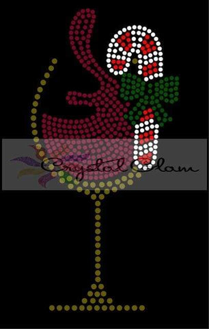 CANDY CANE WINE Rhinestone Download File