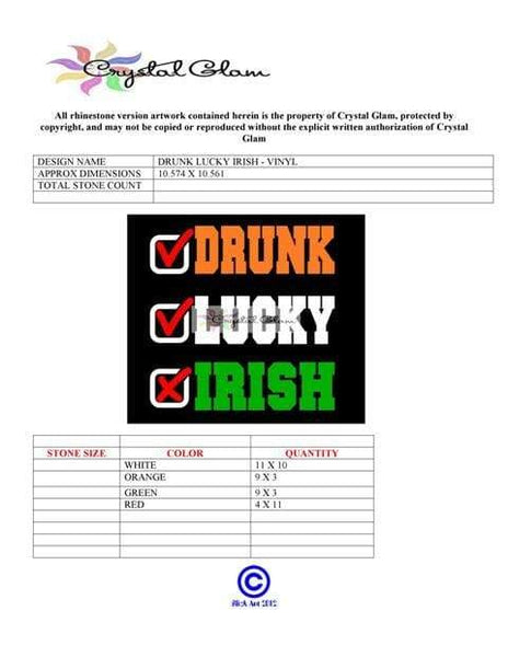 Drunk Lucky Irish Vector Digital Download