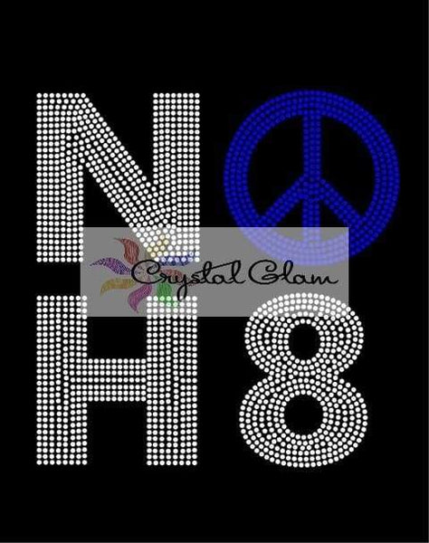 NO H8 Peace Sign Rhinestone Download File