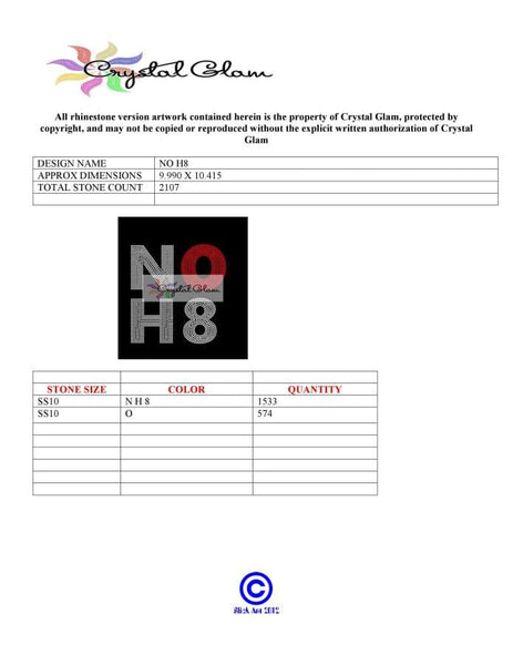 NO H8 Rhinestone Download File