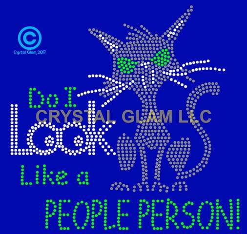 People Person Cat Rhinestone Download File