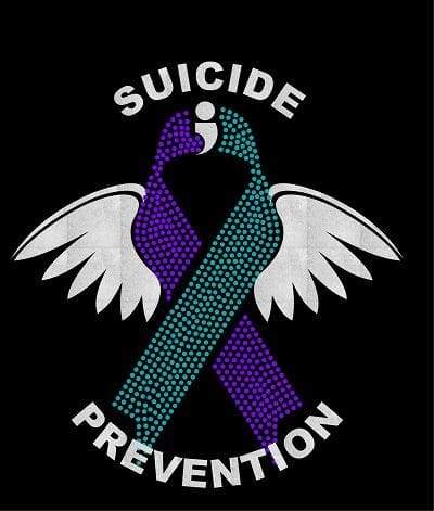 Suicide Awareness Rhinestones and HTV Mixed Media Shirt