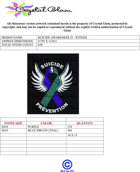 Suicide Awareness Rhinestones and HTV Mixed Media Shirt